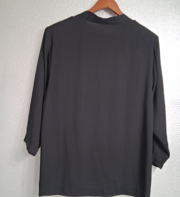 Women's Black Open Front Jacket - Picture 10 of 12